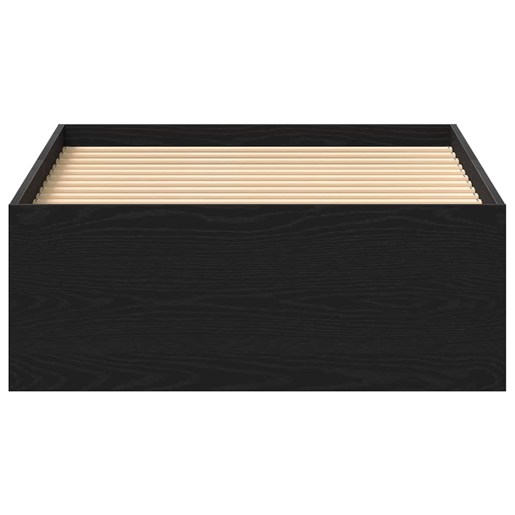 Black Oak Engineered Wood Bed Frame 90x190 cm (Mattress Not Included)