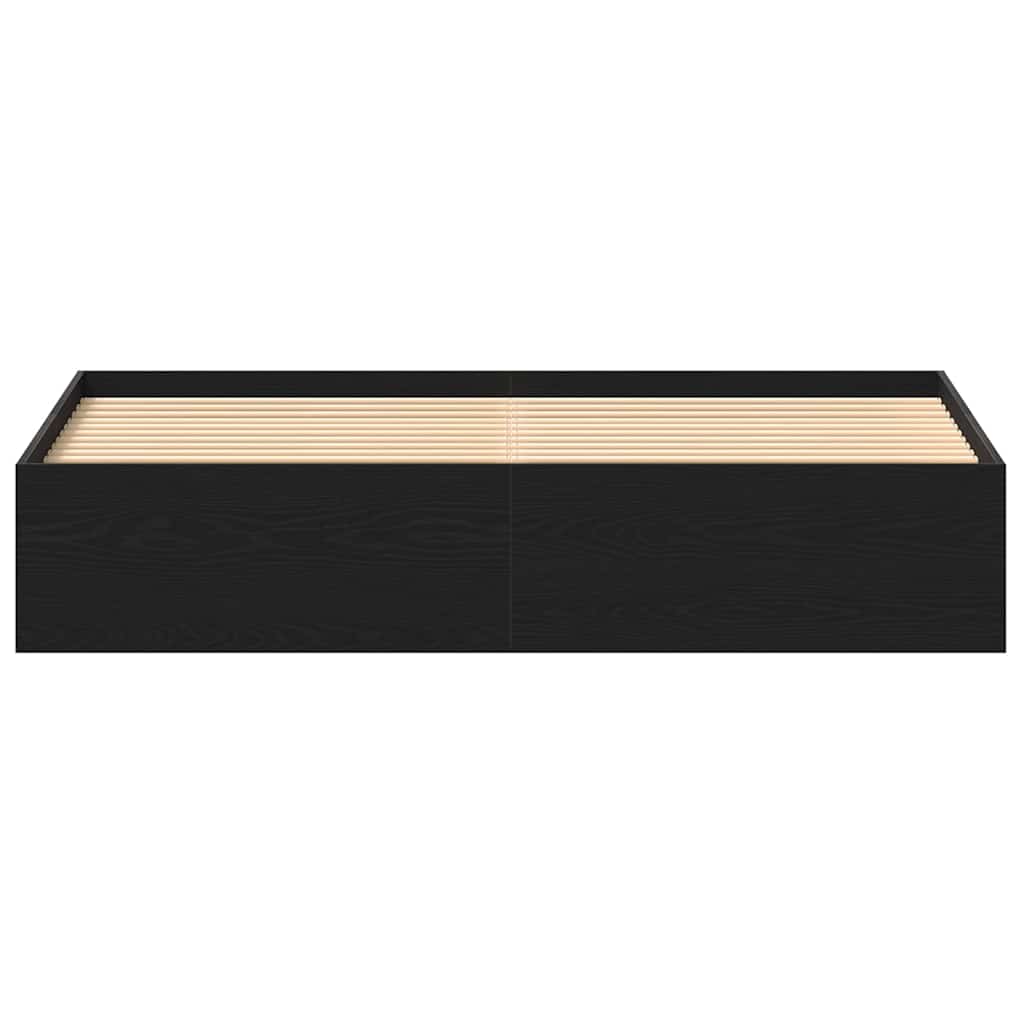 Black Oak Bed Frame 150x200 cm - Sturdy Engineered Wood Design