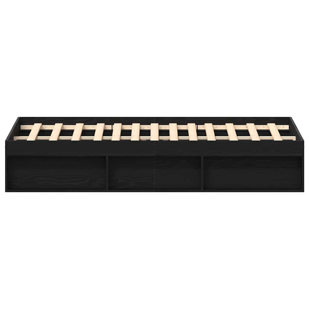 Black Oak Bed Frame 150x200 cm - Sturdy Engineered Wood Design