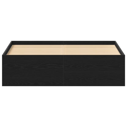 Bed Frame without Mattress Black Oak 140x190 cm Engineered Wood