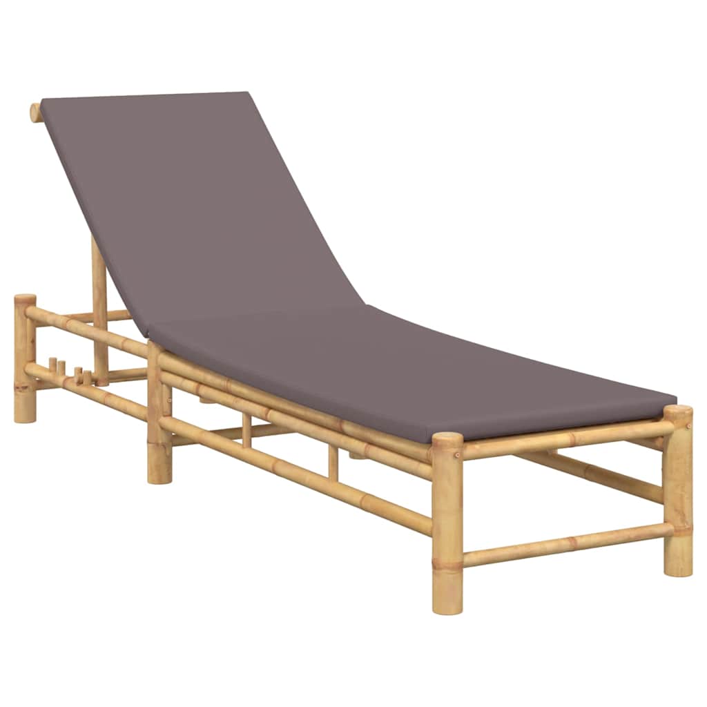Bamboo Sun Lounger with Cushions 55x199x30 cm - Relax in Style