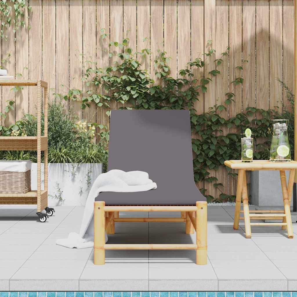 Bamboo Sun Lounger with Cushions 55x199x30 cm - Relax in Style