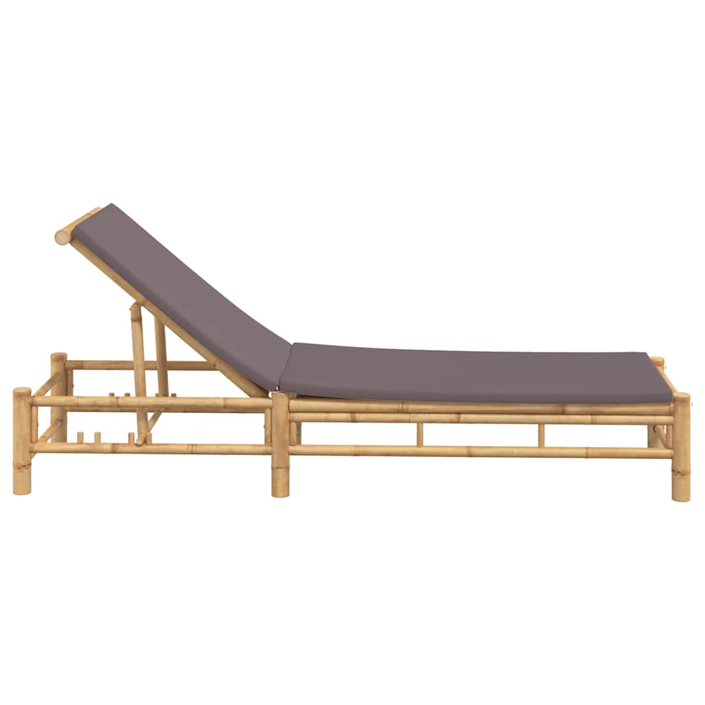 Bamboo Sun Lounger with Cushions 55x199x30 cm - Relax in Style