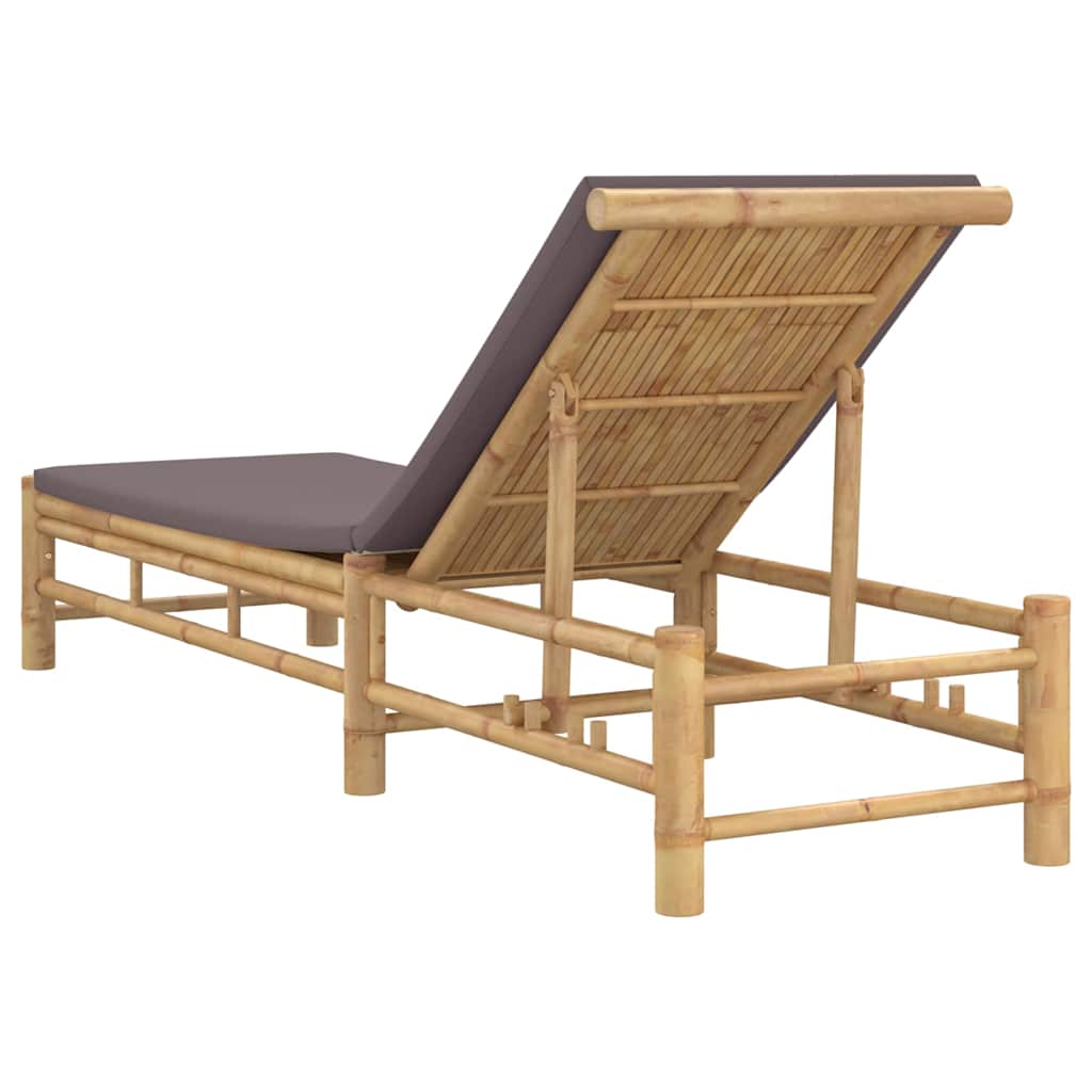 Bamboo Sun Lounger with Cushions 55x199x30 cm - Relax in Style