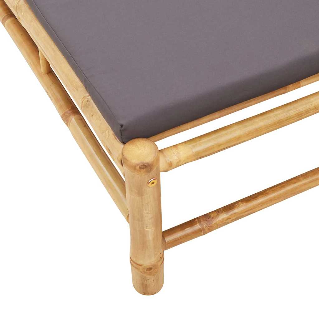 Bamboo Sun Lounger with Cushions 55x199x30 cm - Relax in Style