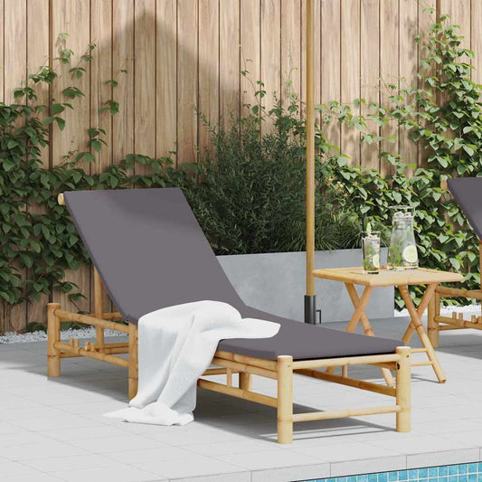 Bamboo Sun Lounger with Cushions 55x199x30 cm - Relax in Style