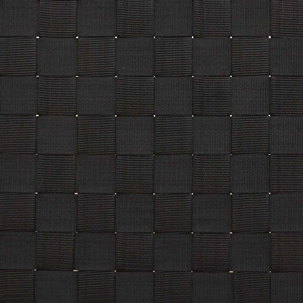 Bamboo Sun Lounger with Black Woven Webbing - 55x200x30 cm