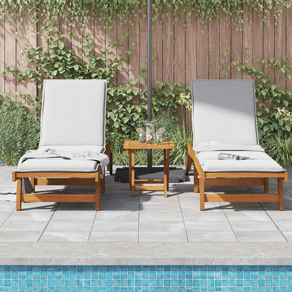 Stylish Solid Acacia Wood Sun Loungers 2-Piece Set