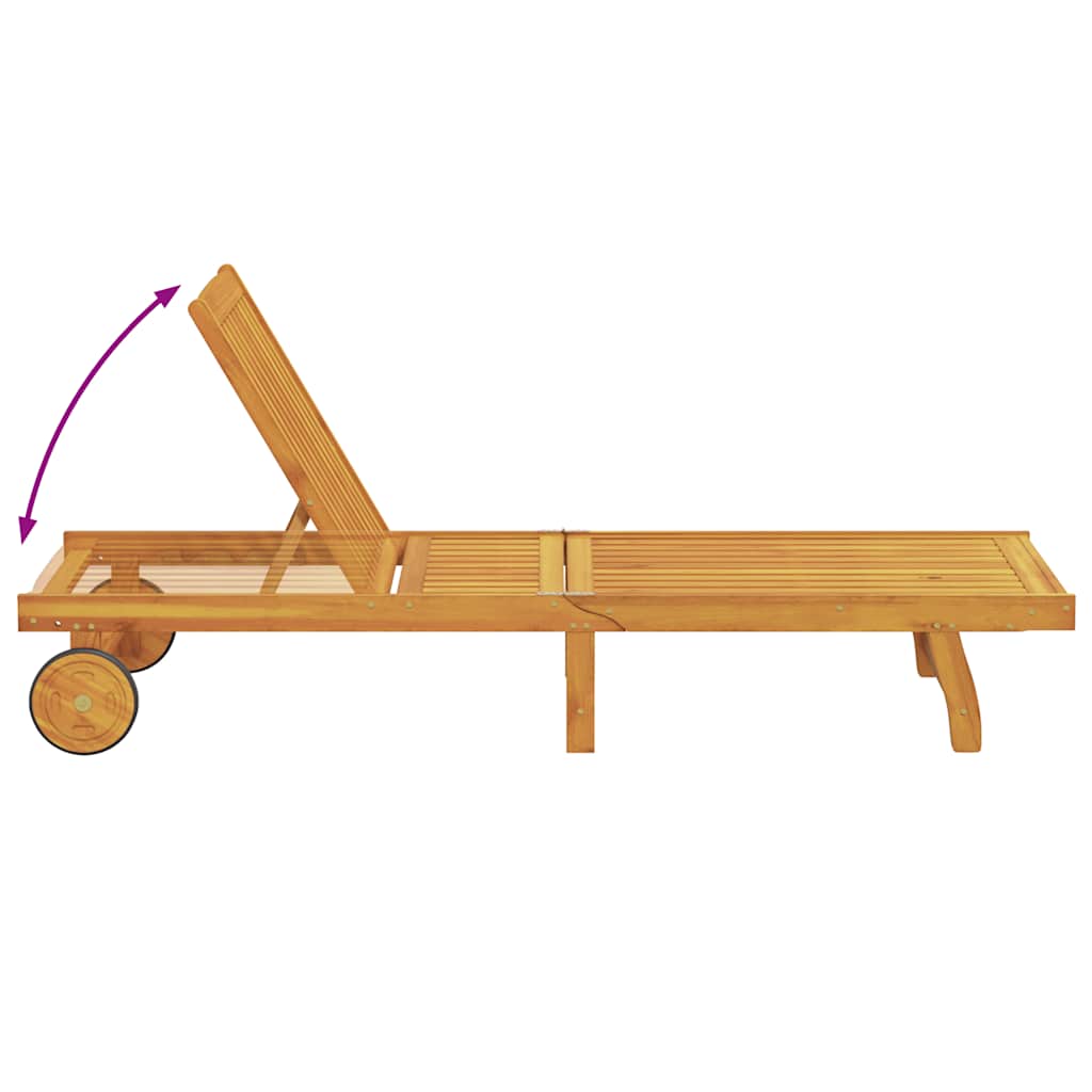 Stylish Solid Acacia Wood Sun Loungers 2-Piece Set