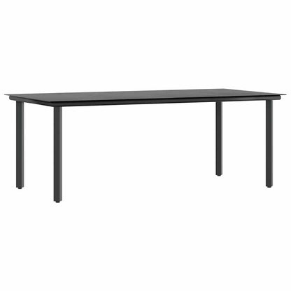 7 Piece Garden Dining Set Brown Poly Rattan Glass