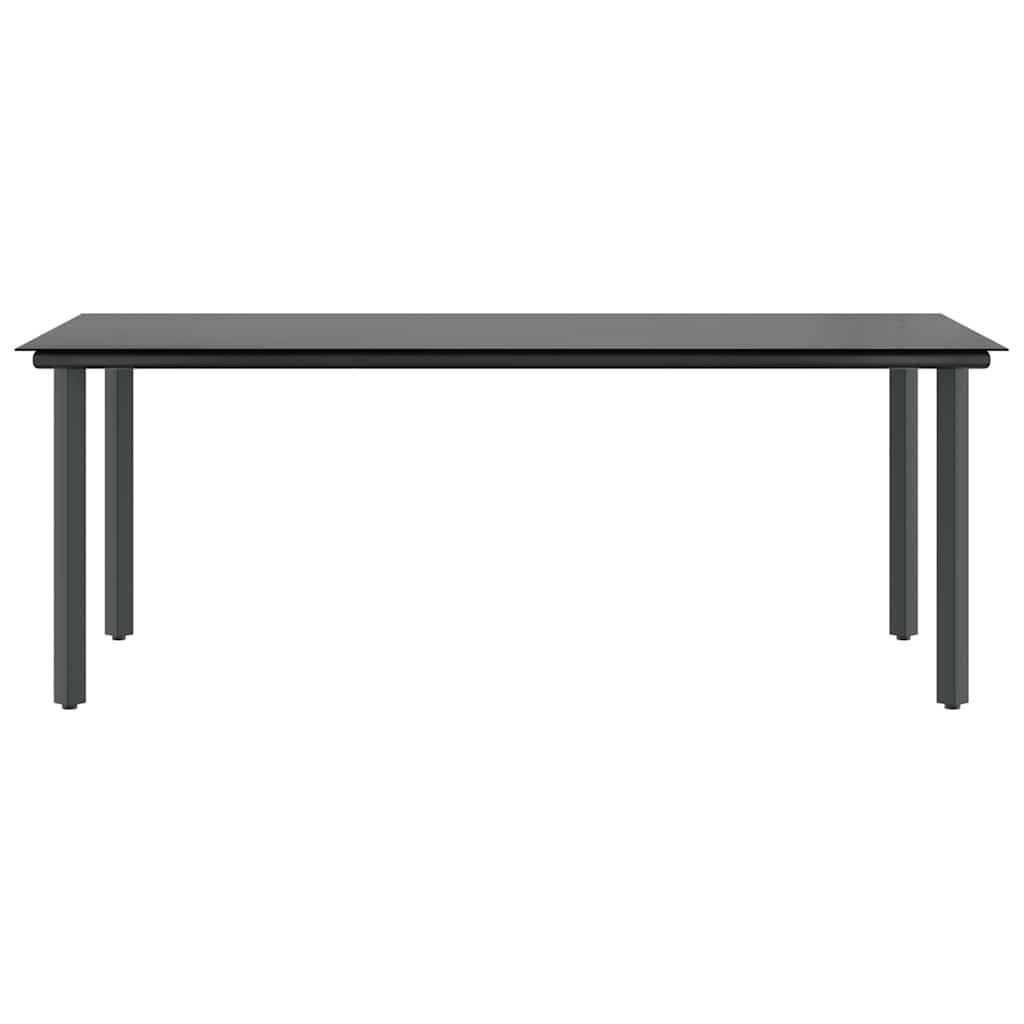 7 Piece Garden Dining Set Brown Poly Rattan Glass