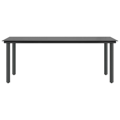 7 Piece Garden Dining Set Brown Poly Rattan Glass