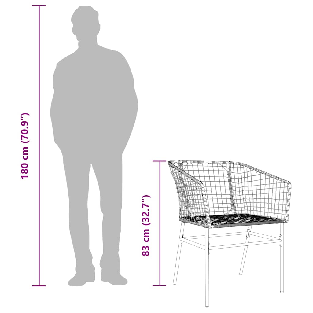 7 Piece Garden Dining Set Brown Poly Rattan Glass