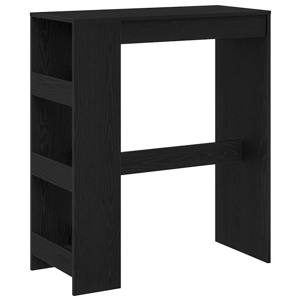 Bar Table with Racks, Black Oak, 90x40x103.5 cm, Engineered Wood