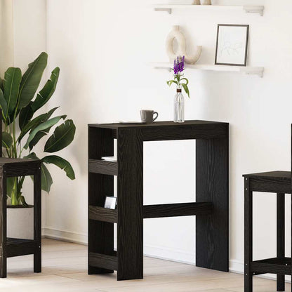 Bar Table with Racks, Black Oak, 90x40x103.5 cm, Engineered Wood