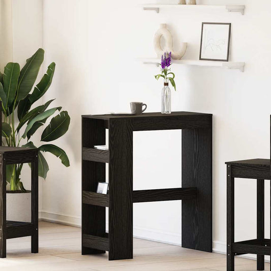 Bar Table with Racks, Black Oak, 90x40x103.5 cm, Engineered Wood