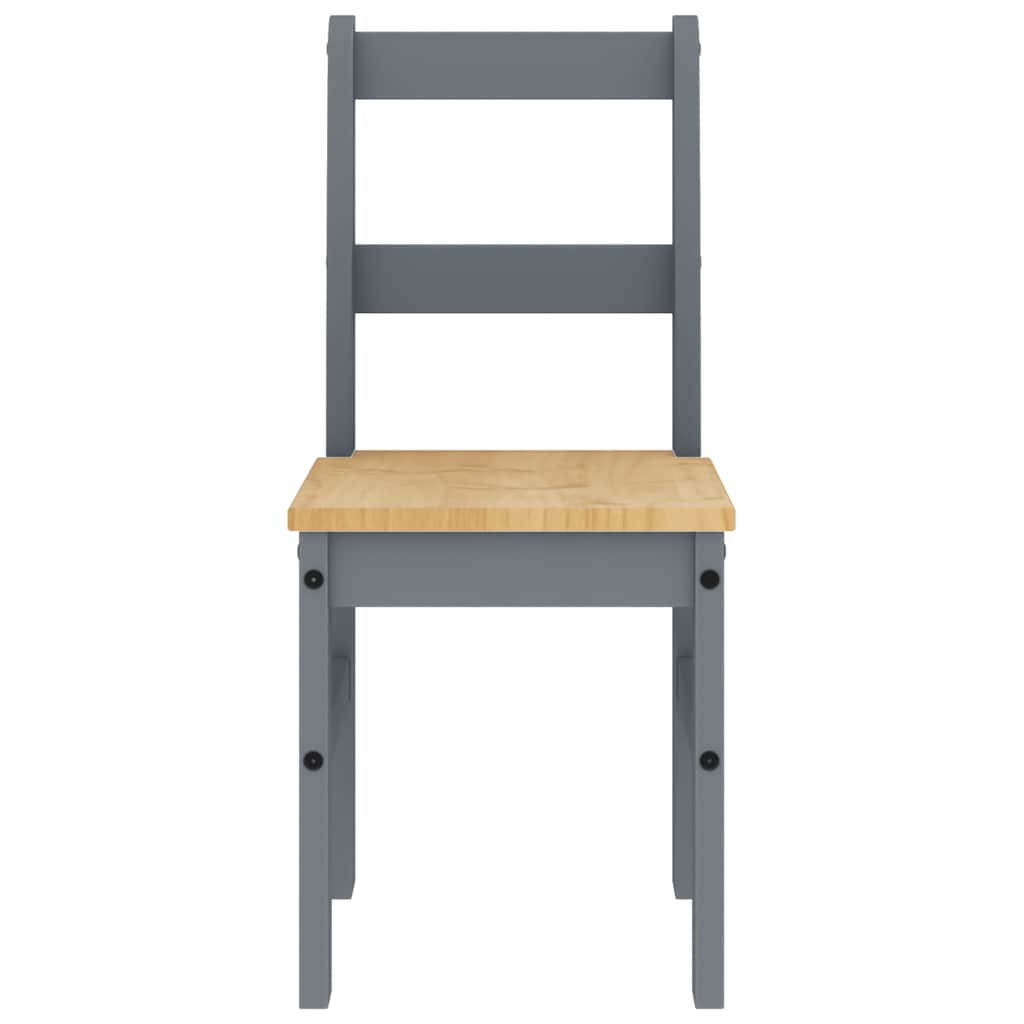 4 Piece Dining Set Panama Grey Solid Wood Pine
