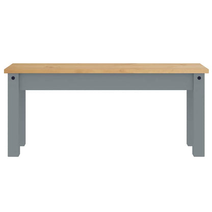 3 Piece Dining Set Panama Grey Solid Wood Pine