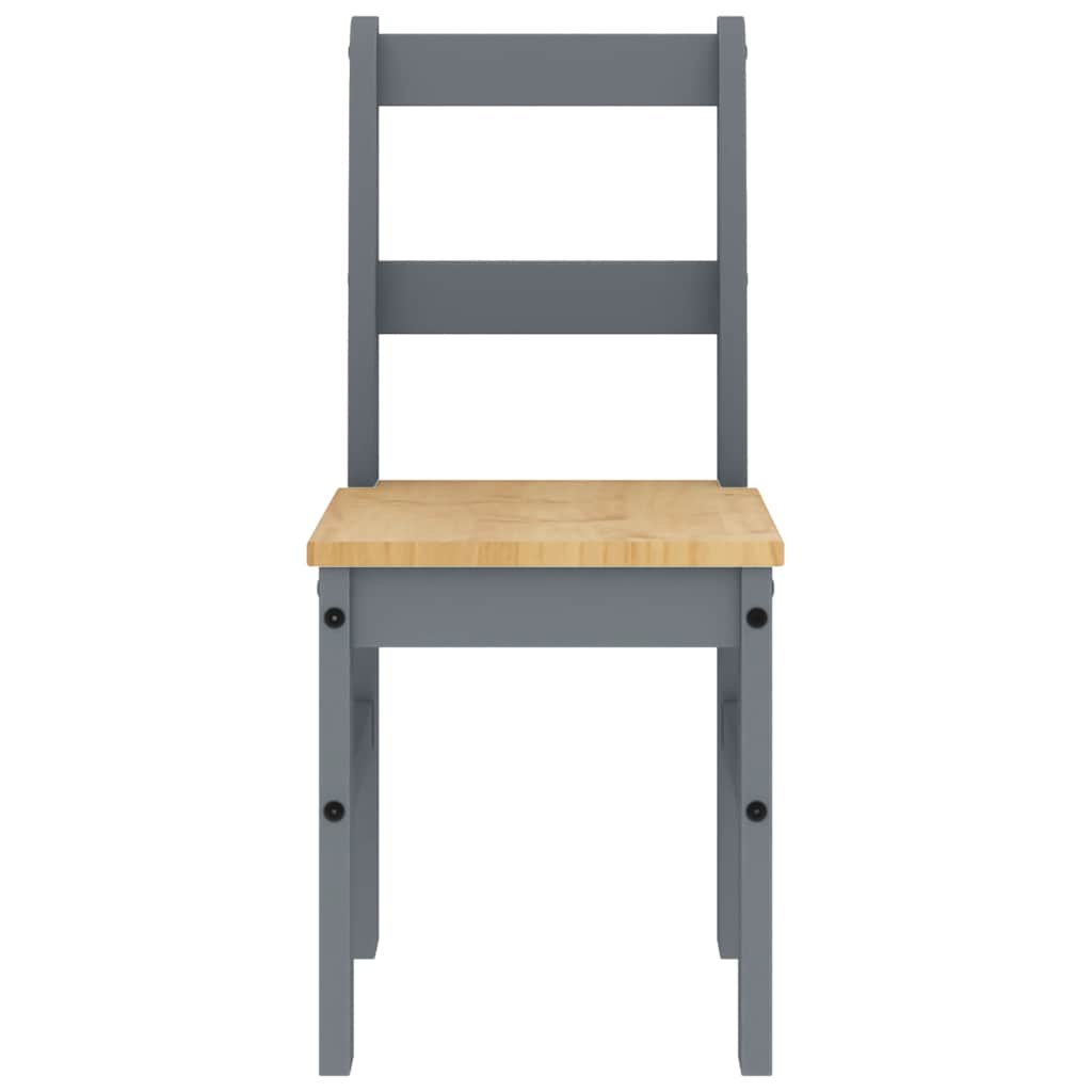 4 Piece Dining Set Panama Grey Solid Wood Pine