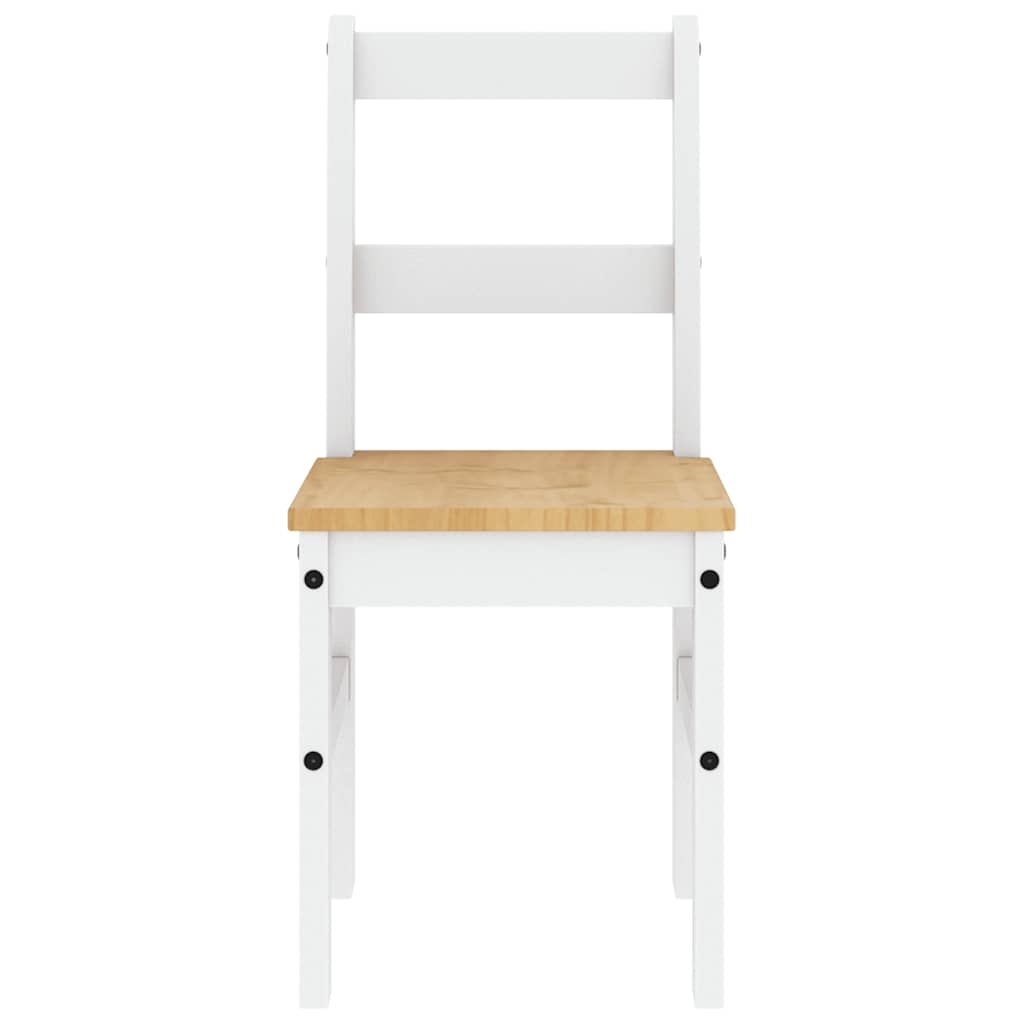 5 Piece Dining Set Panama White Solid Wood Pine