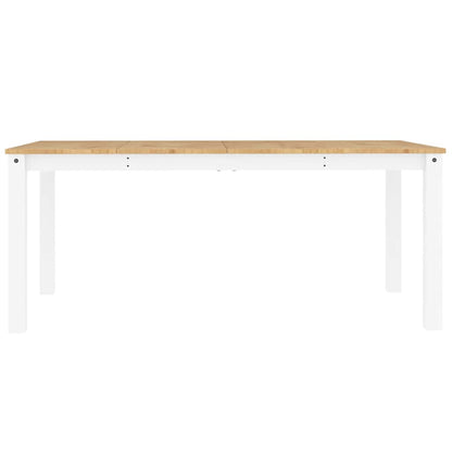 7 Piece Dining Set Panama White Solid Wood Pine