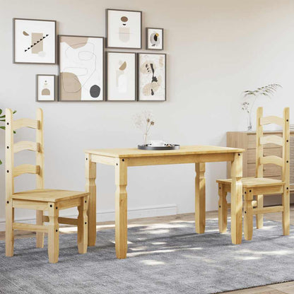 3 Piece Dining Set Panama Solid Wood Pine