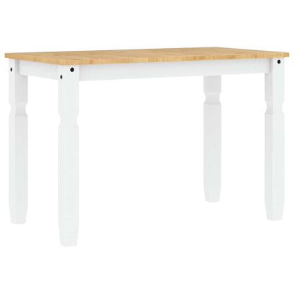 3 Piece Dining Set Panama White Solid Wood Pine