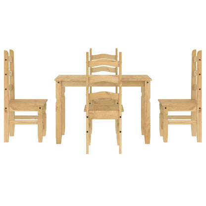5 Piece Dining Set Panama Solid Wood Pine