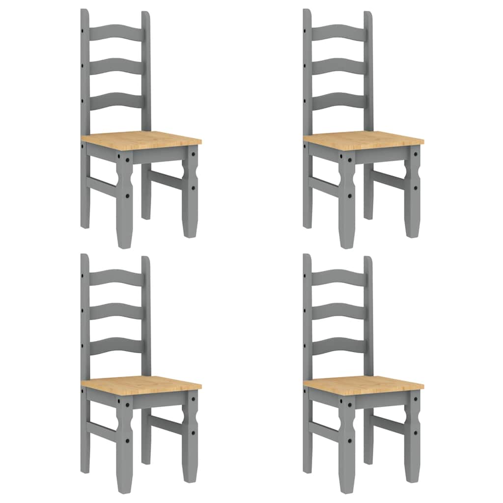 5 Piece Dining Set Panama Grey Solid Wood Pine