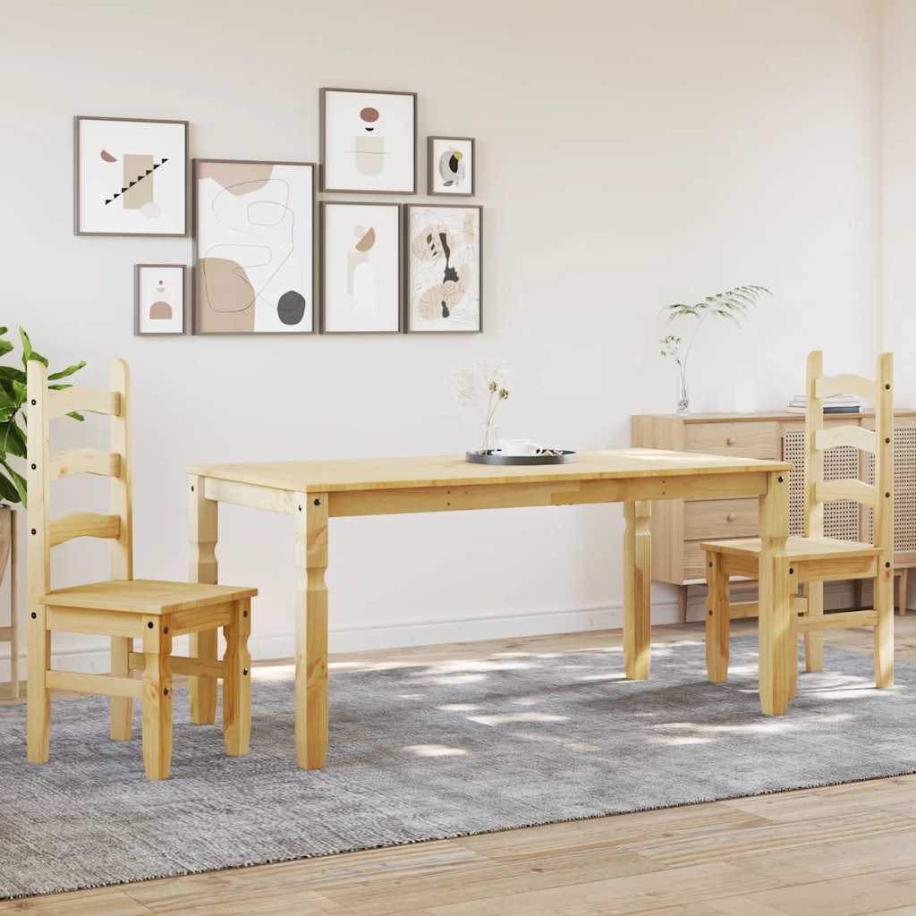 3 Piece Dining Set Panama Solid Wood Pine