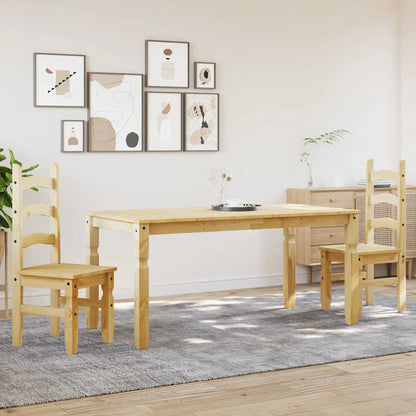 3 Piece Dining Set Panama Solid Wood Pine
