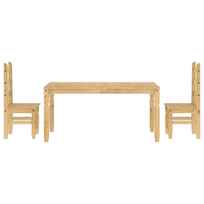 3 Piece Dining Set Panama Solid Wood Pine