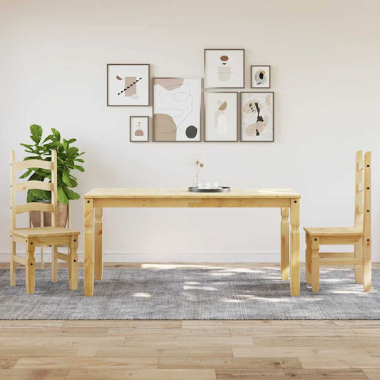 3 Piece Dining Set Panama Solid Wood Pine