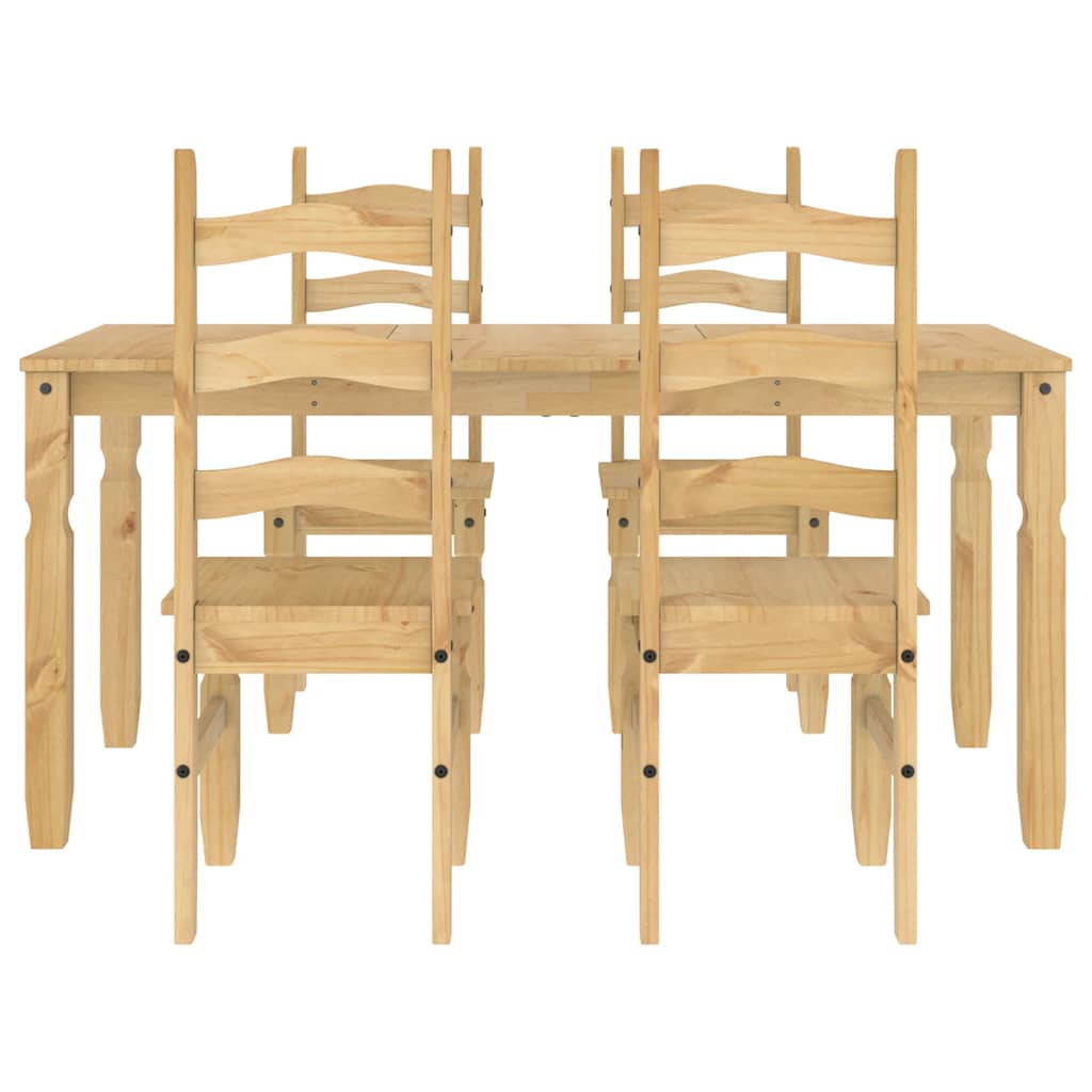5 Piece Dining Set Panama Solid Wood Pine