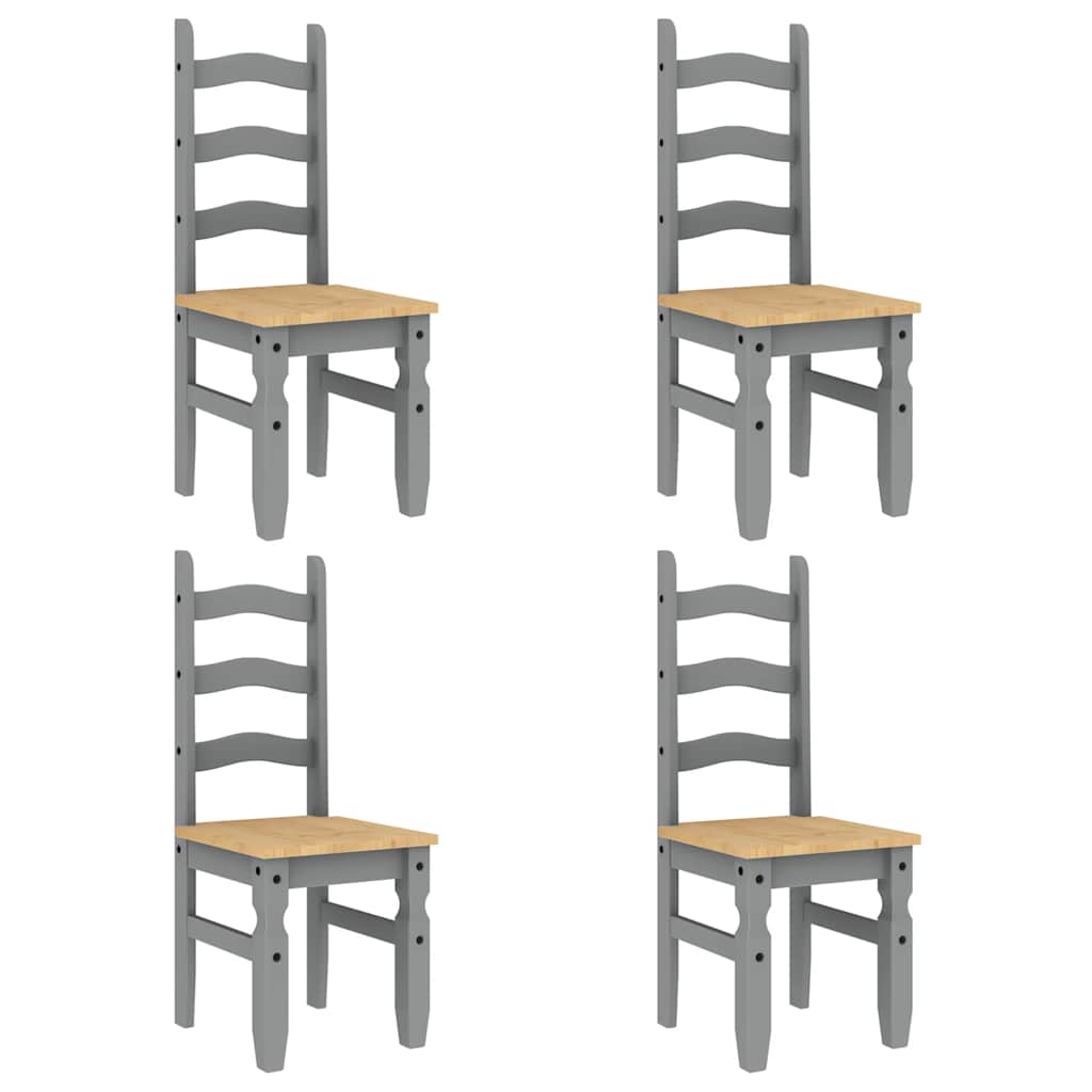 5 Piece Dining Set Panama Grey Solid Wood Pine