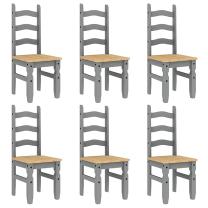 7 Piece Dining Set Panama Grey Solid Wood Pine