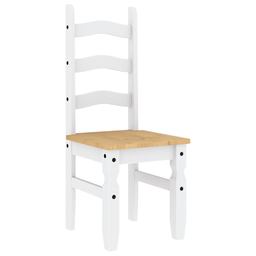 7 Piece Dining Set Panama White Solid Wood Pine