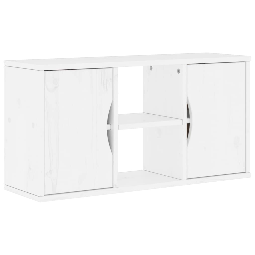5 Piece TV Units with Storage ODDA White Solid Wood Pine