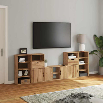 5 Piece TV Units with Storage ODDA Solid Wood Pine