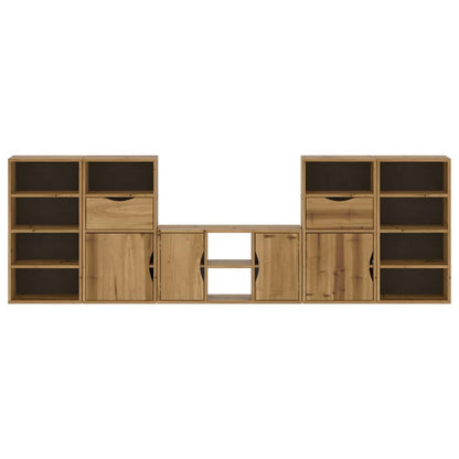5 Piece TV Units with Storage ODDA Solid Wood Pine