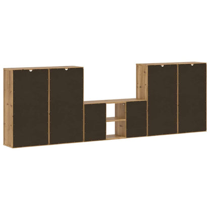 5 Piece TV Units with Storage ODDA Solid Wood Pine