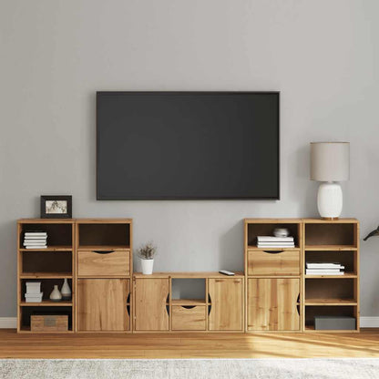 5 Piece TV Units with Storage ODDA Solid Wood Pine