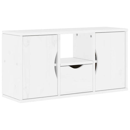 5 Piece TV Units with Storage ODDA White Solid Wood Pine