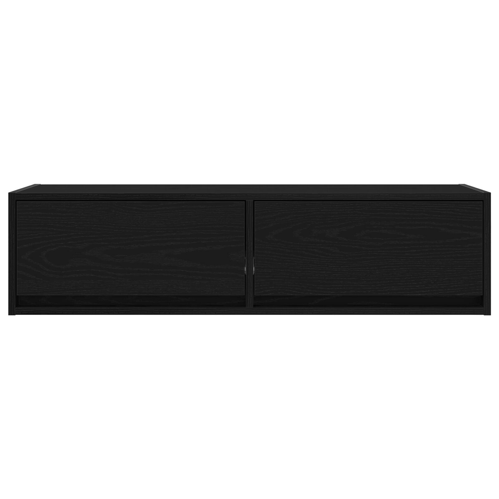 Sleek Black Oak TV Cabinet 100x31x25.5 cm - Engineered Wood