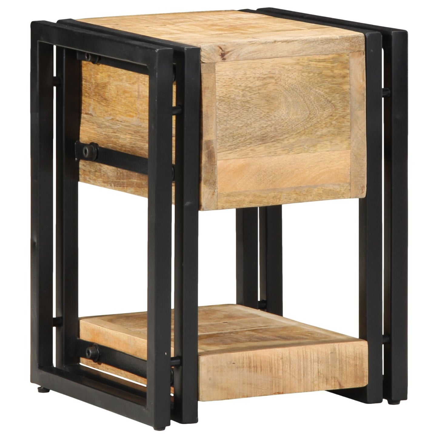 Solid Mango Wood Nightstands Set - 2 Pieces, 40x40x40 cm