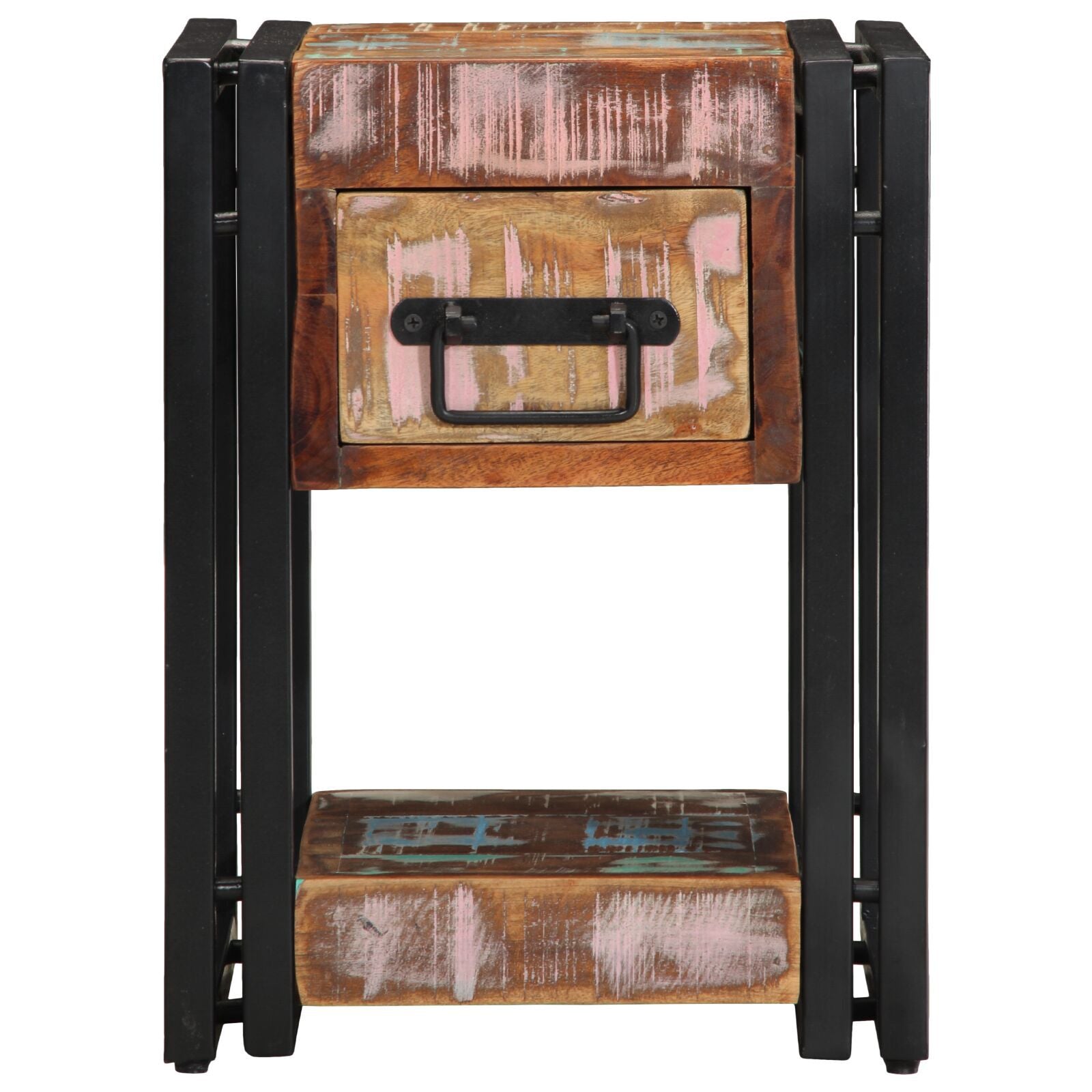 Solid Reclaimed Wood Nightstands Set - 2 pcs, 40x40x40 cm