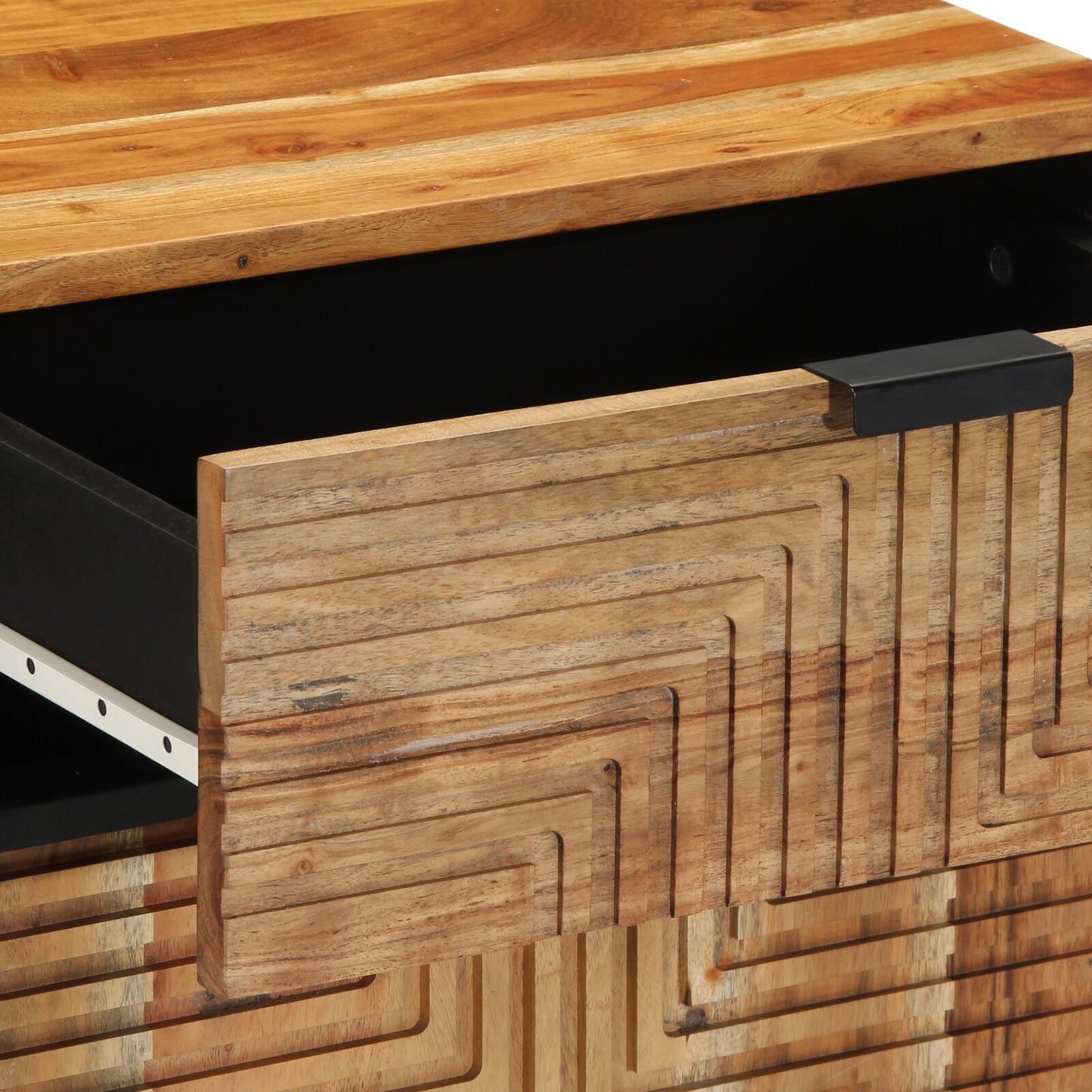 Solid Acacia Wood Bedside Cabinet 50x33x60 cm - Rustic Charm