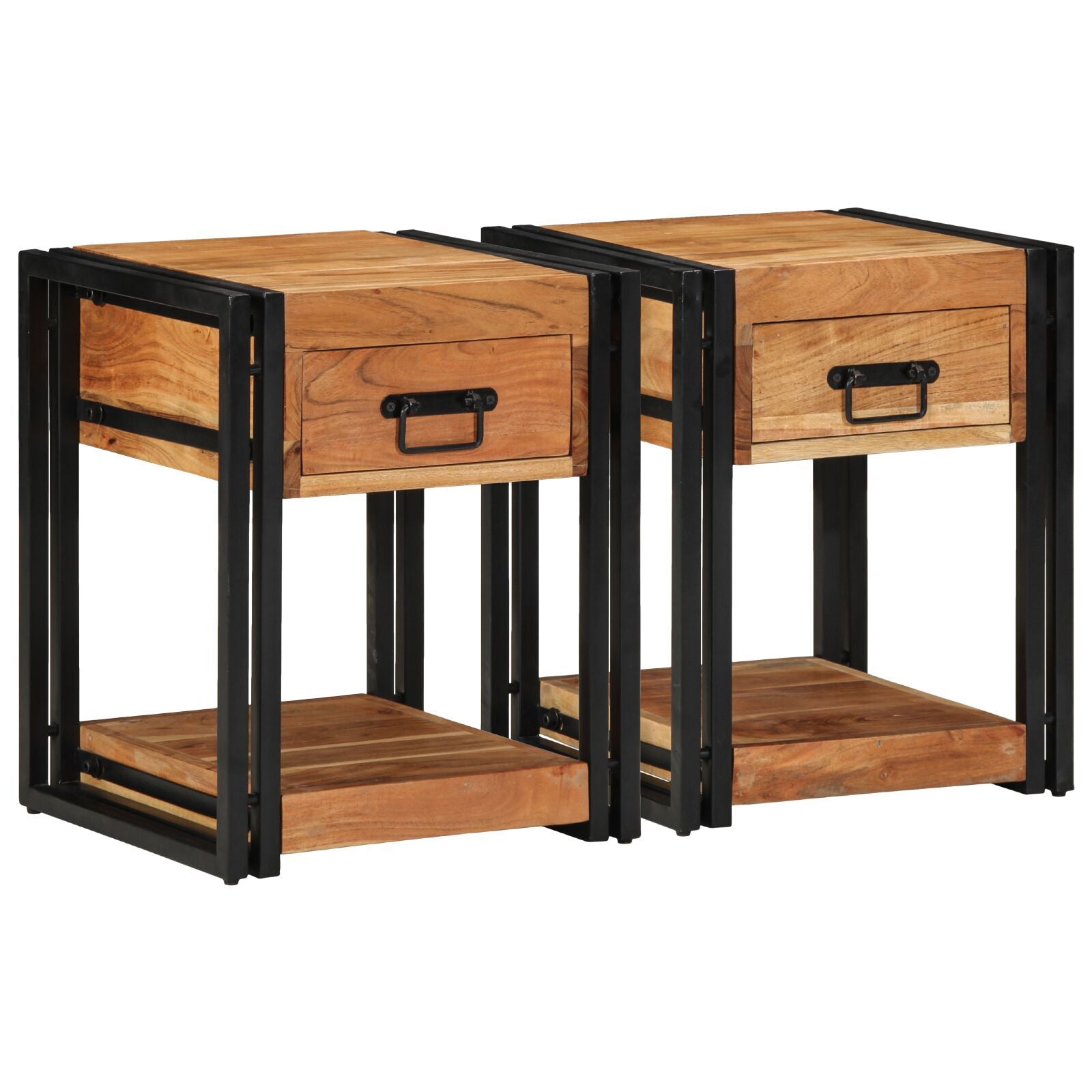 Solid Acacia Wood Nightstands 2-Pack 40x40x50 cm - Stylish & Durable