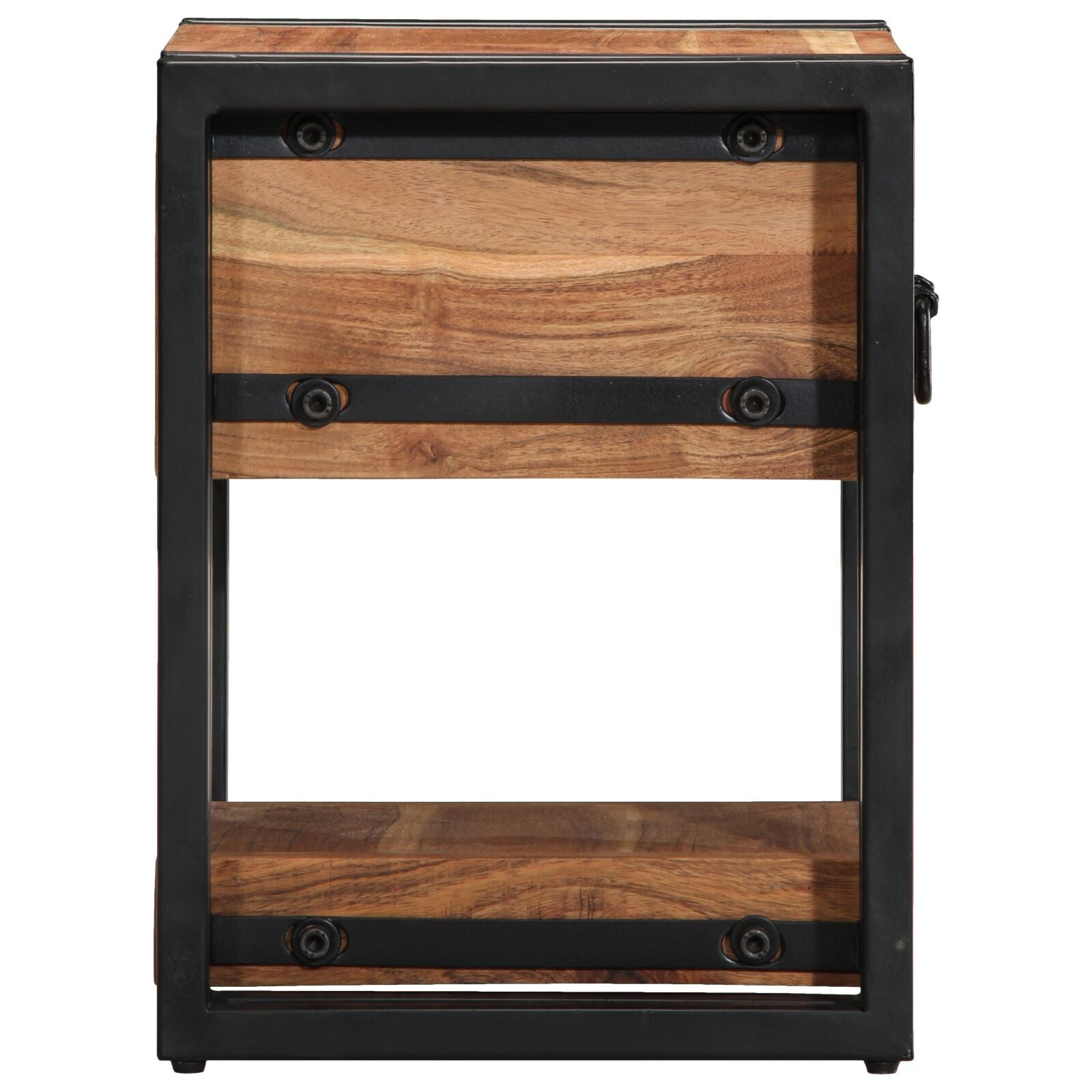 Solid Acacia Wood Nightstand - 30x30x40 cm - Natural Finish