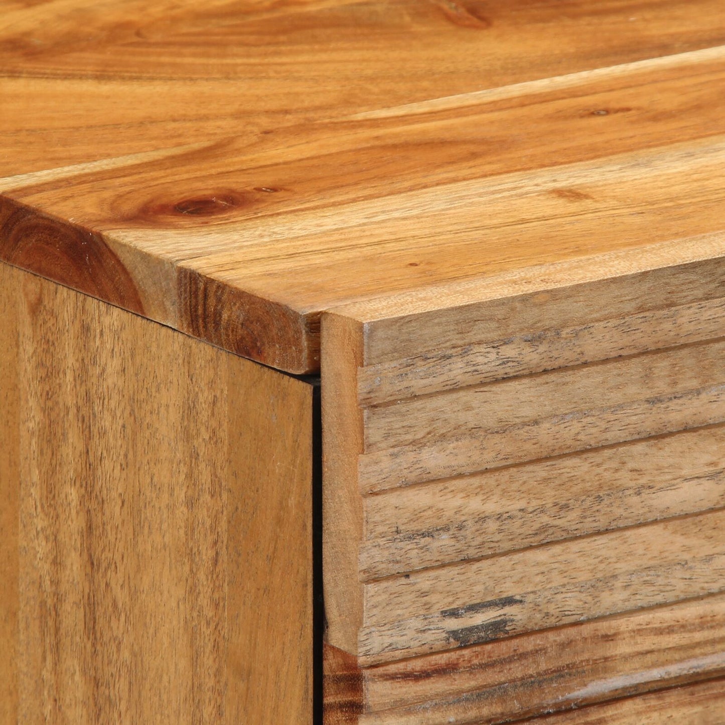 Solid Acacia Wood Bedside Cabinet 50x33x60 cm - Rustic Charm